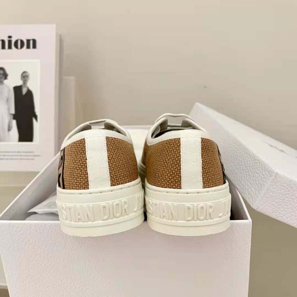 Dior Women Walk N Dior Sneaker Beige Jute Canvas Embroidered with Dior Union Motif - image 6