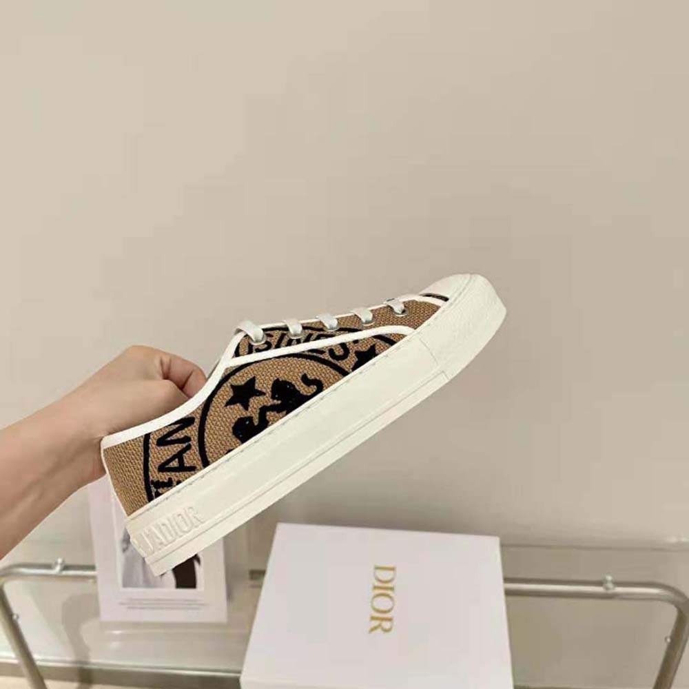 Dior Women Walk N Dior Sneaker Beige Jute Canvas Embroidered with Dior Union Motif - image 8