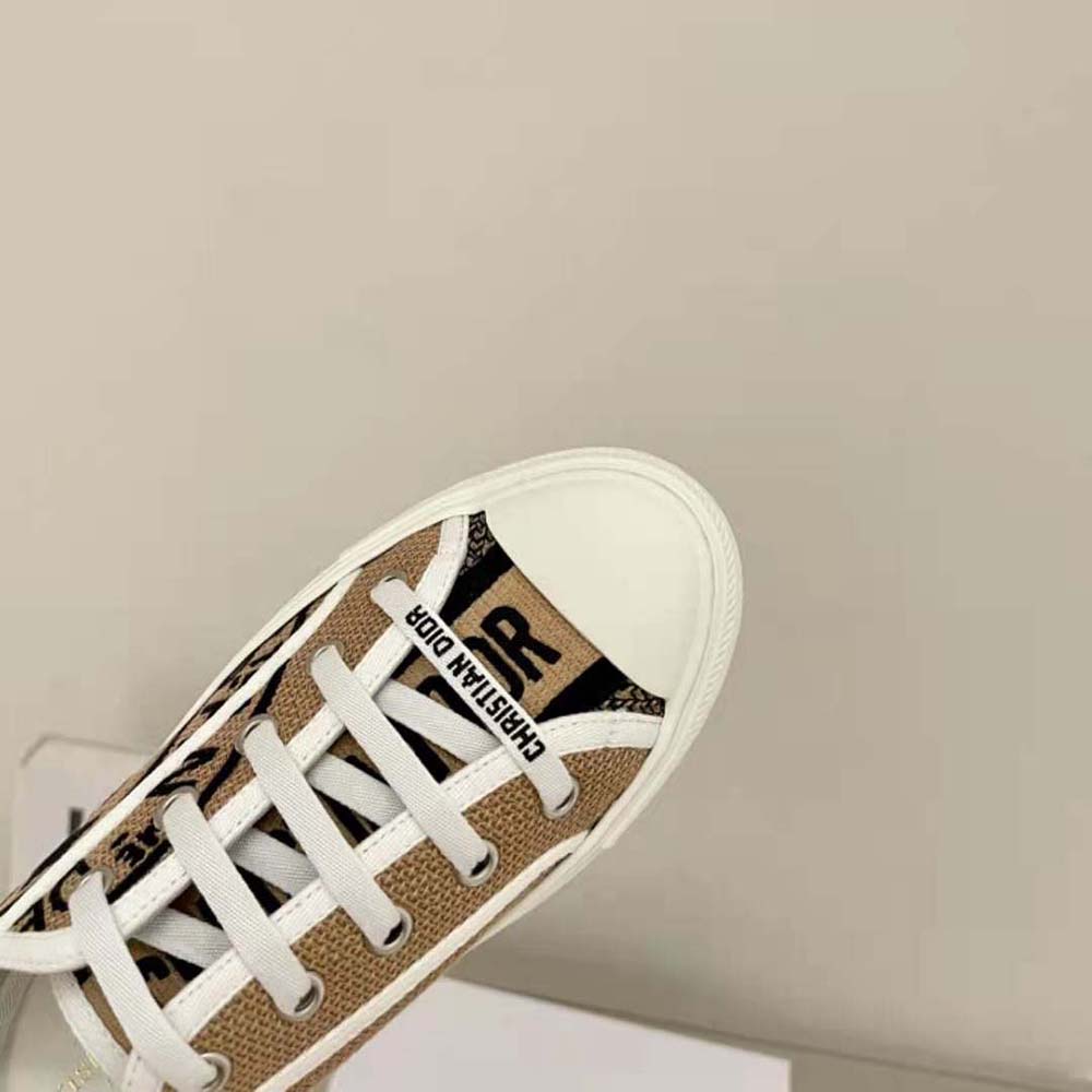 Dior Women Walk N Dior Sneaker Beige Jute Canvas Embroidered with Dior Union Motif - image 10