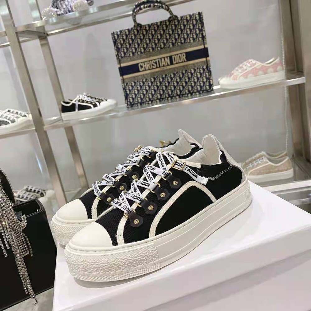 Dior Women Walk N Dior Sneaker Black Canvas and White Suede Calfskin - image 4