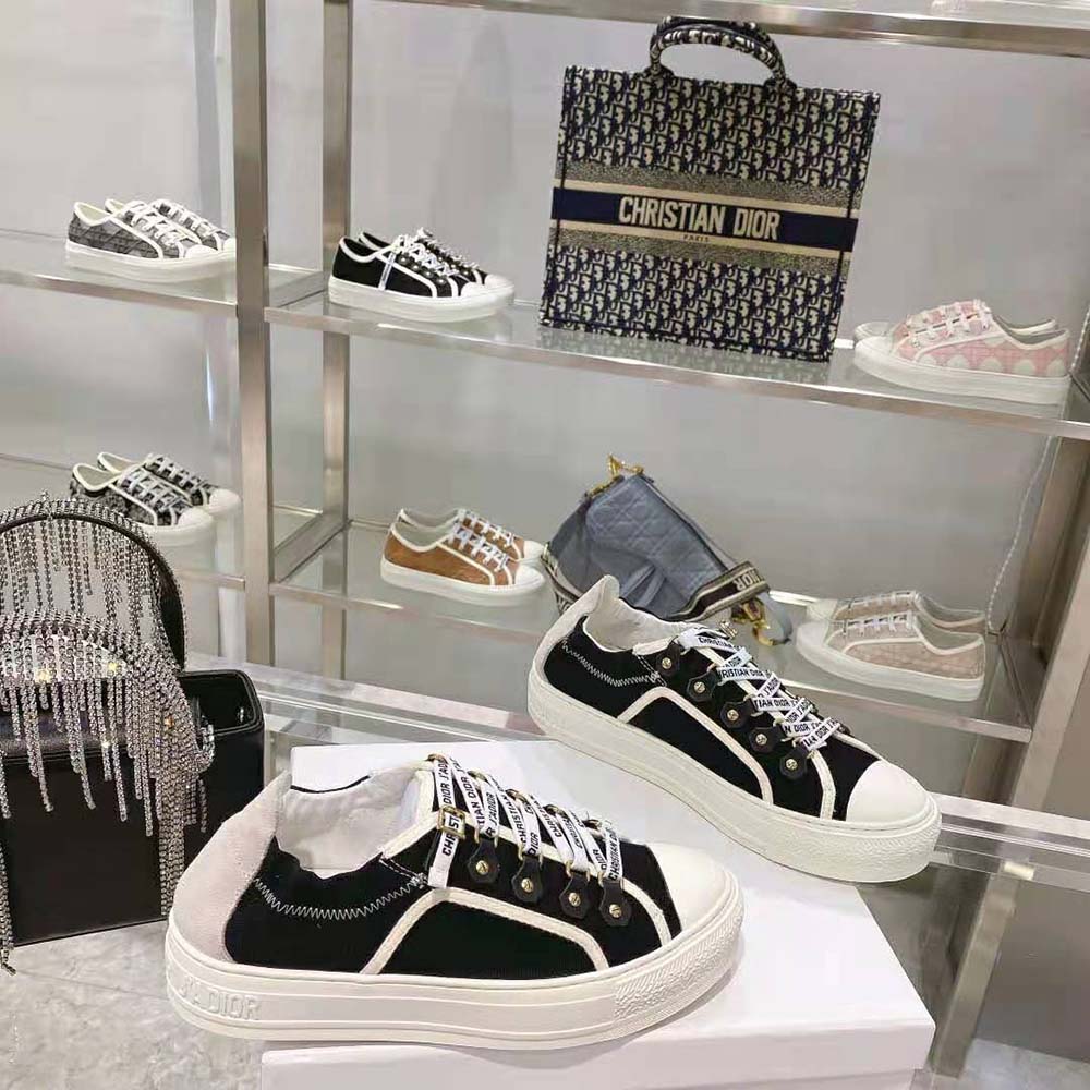 Dior Women Walk N Dior Sneaker Black Canvas and White Suede Calfskin - image 5