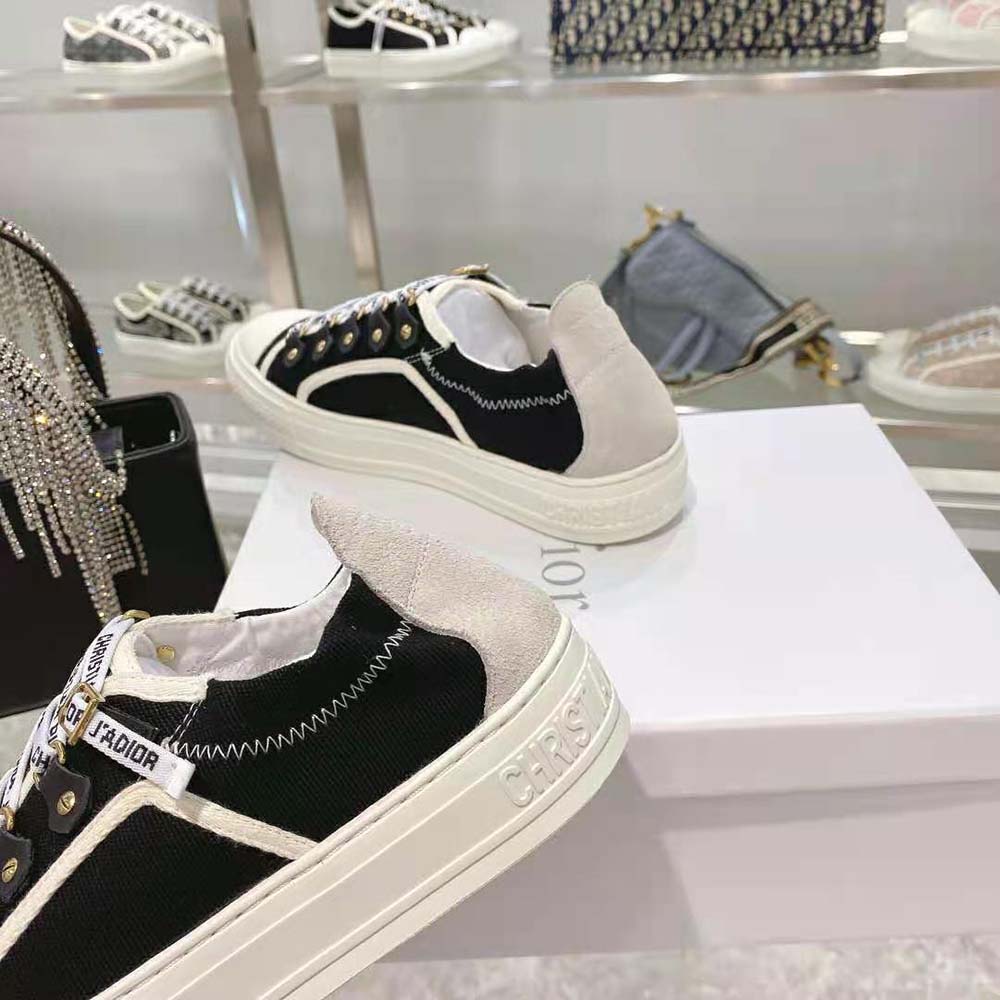 Dior Women Walk N Dior Sneaker Black Canvas and White Suede Calfskin - image 9