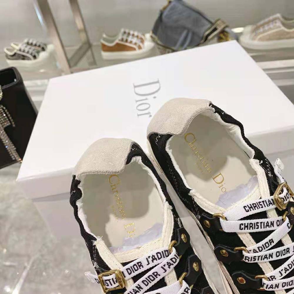 Dior Women Walk N Dior Sneaker Black Canvas and White Suede Calfskin - image 8