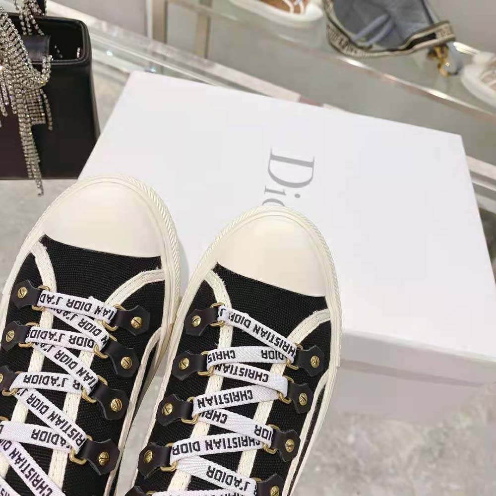 Dior Women Walk N Dior Sneaker Black Canvas and White Suede Calfskin - image 7