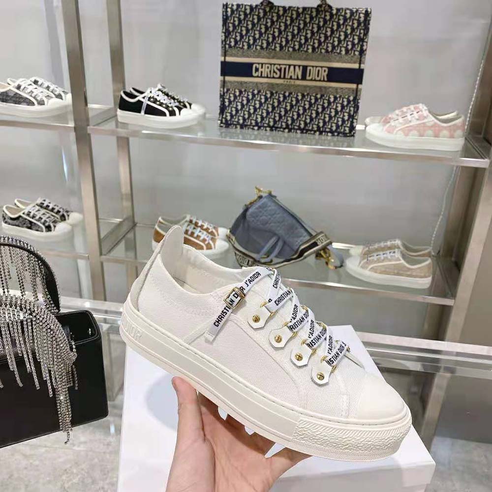Dior Women Walk N Dior Sneaker White Canvas and Suede Calfskin - image 6