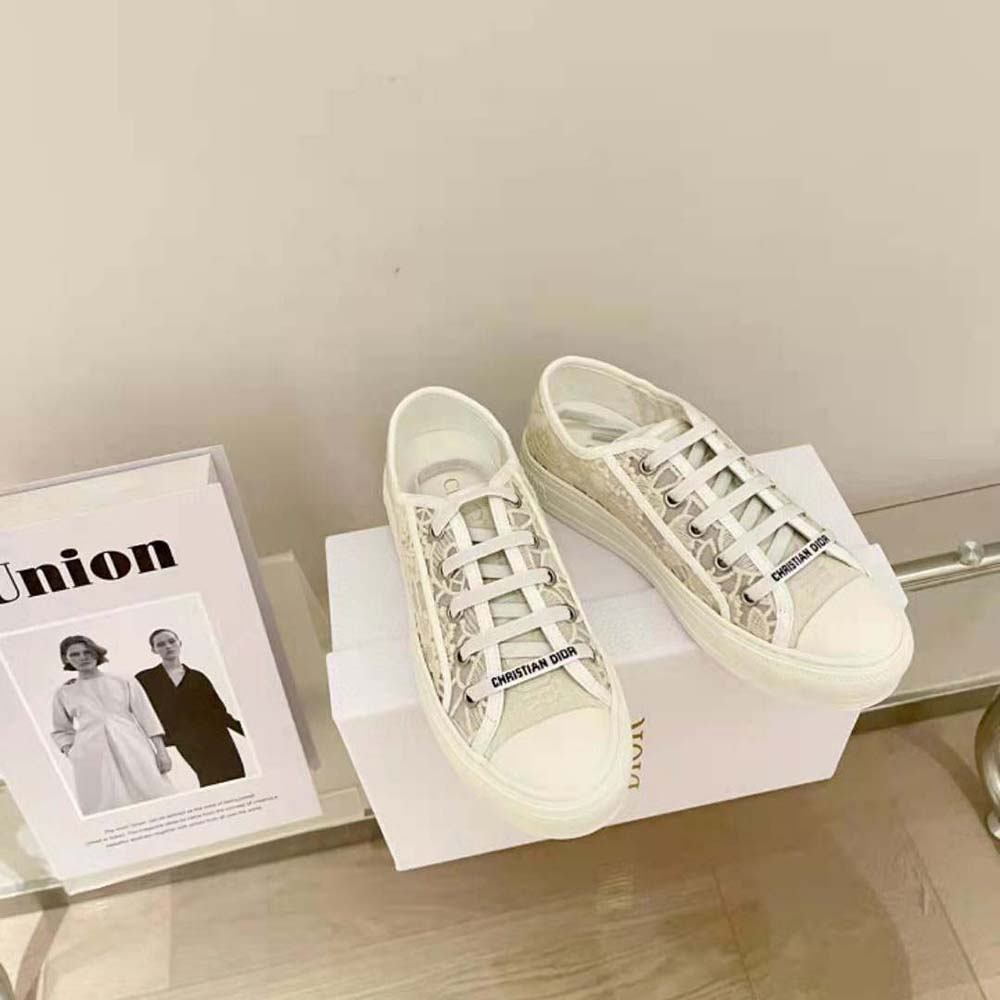 Dior Women Walk N Dior Sneaker White Macrame Embroidered Cotton - image 4