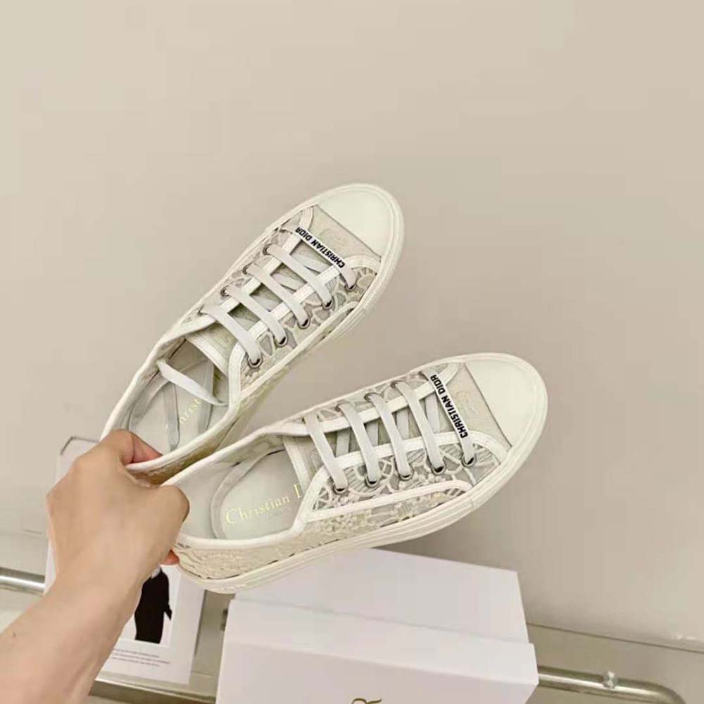 Dior Women Walk N Dior Sneaker White Macrame Embroidered Cotton - image 5