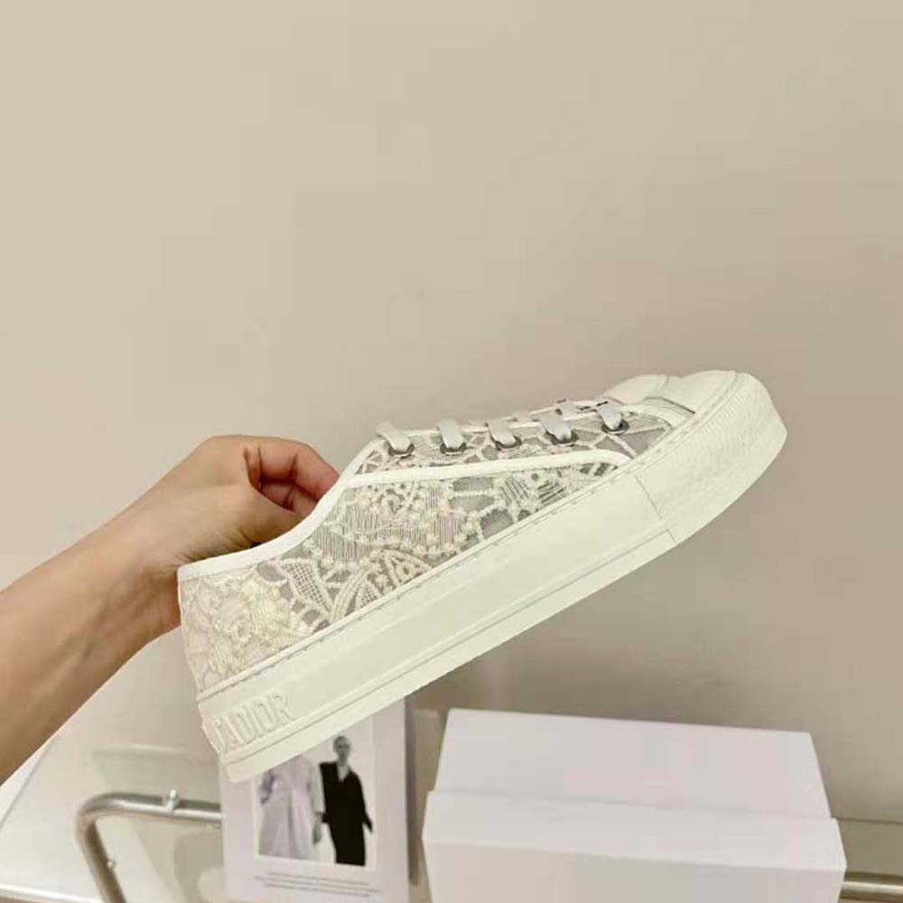 Dior Women Walk N Dior Sneaker White Macrame Embroidered Cotton - image 8