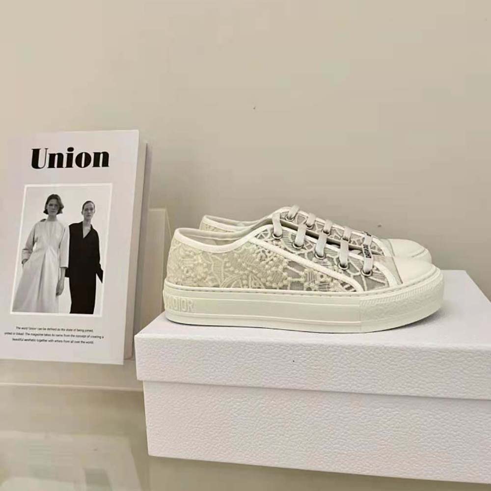 Dior Women Walk N Dior Sneaker White Macrame Embroidered Cotton - image 6