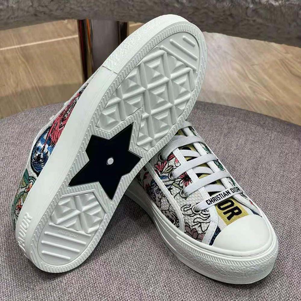 Dior Women Walk N Dior Sneaker White Multicolor D-Constellation Embroidered Cotton - image 10