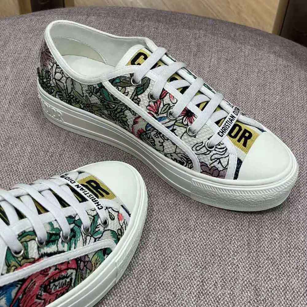 Dior Women Walk N Dior Sneaker White Multicolor D-Constellation Embroidered Cotton - image 4