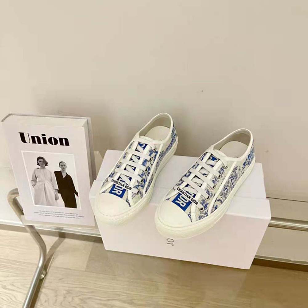 Dior Women Walk’N’dior Sneaker Bright Blue Toile De Jouy Embroidered Cotton - image 5