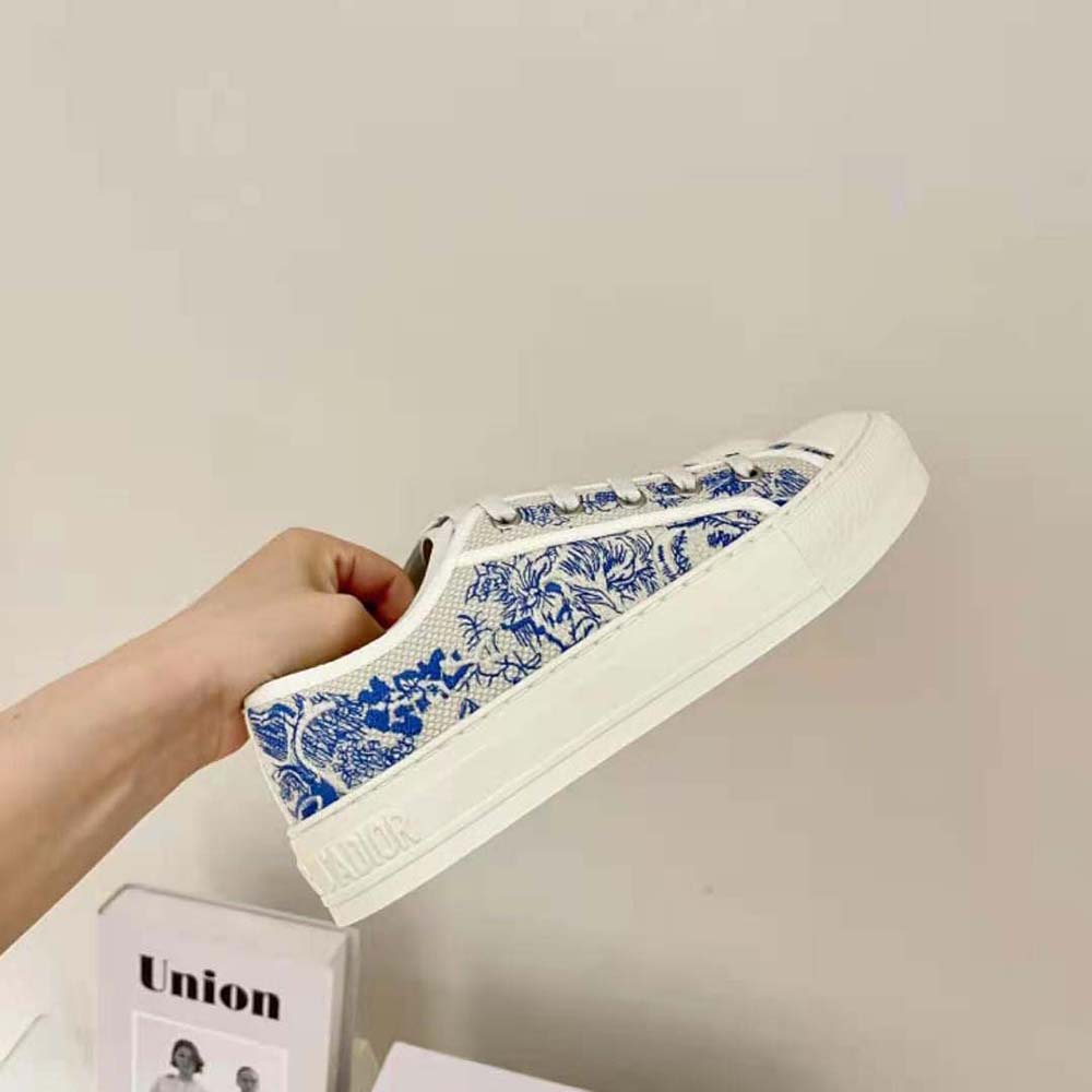 Dior Women Walk’N’dior Sneaker Bright Blue Toile De Jouy Embroidered Cotton - image 7