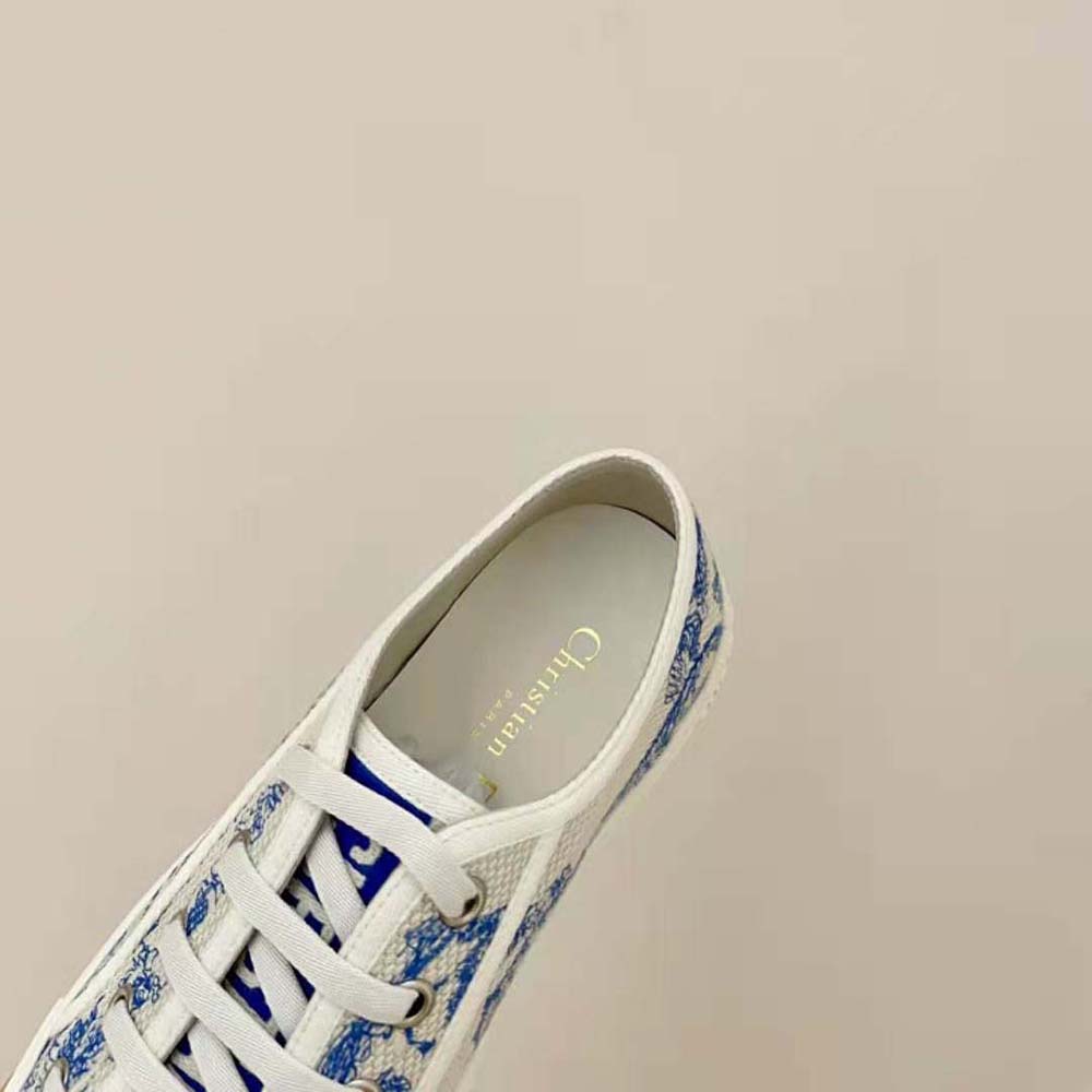 Dior Women Walk’N’dior Sneaker Bright Blue Toile De Jouy Embroidered Cotton - image 10