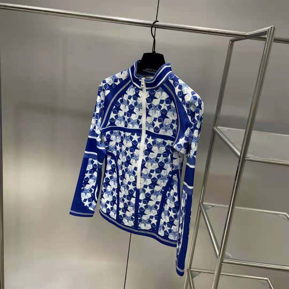 Dior Women Zipped Jacket Fluorescent Blue Dior Étoile Technical Jersey - image 5