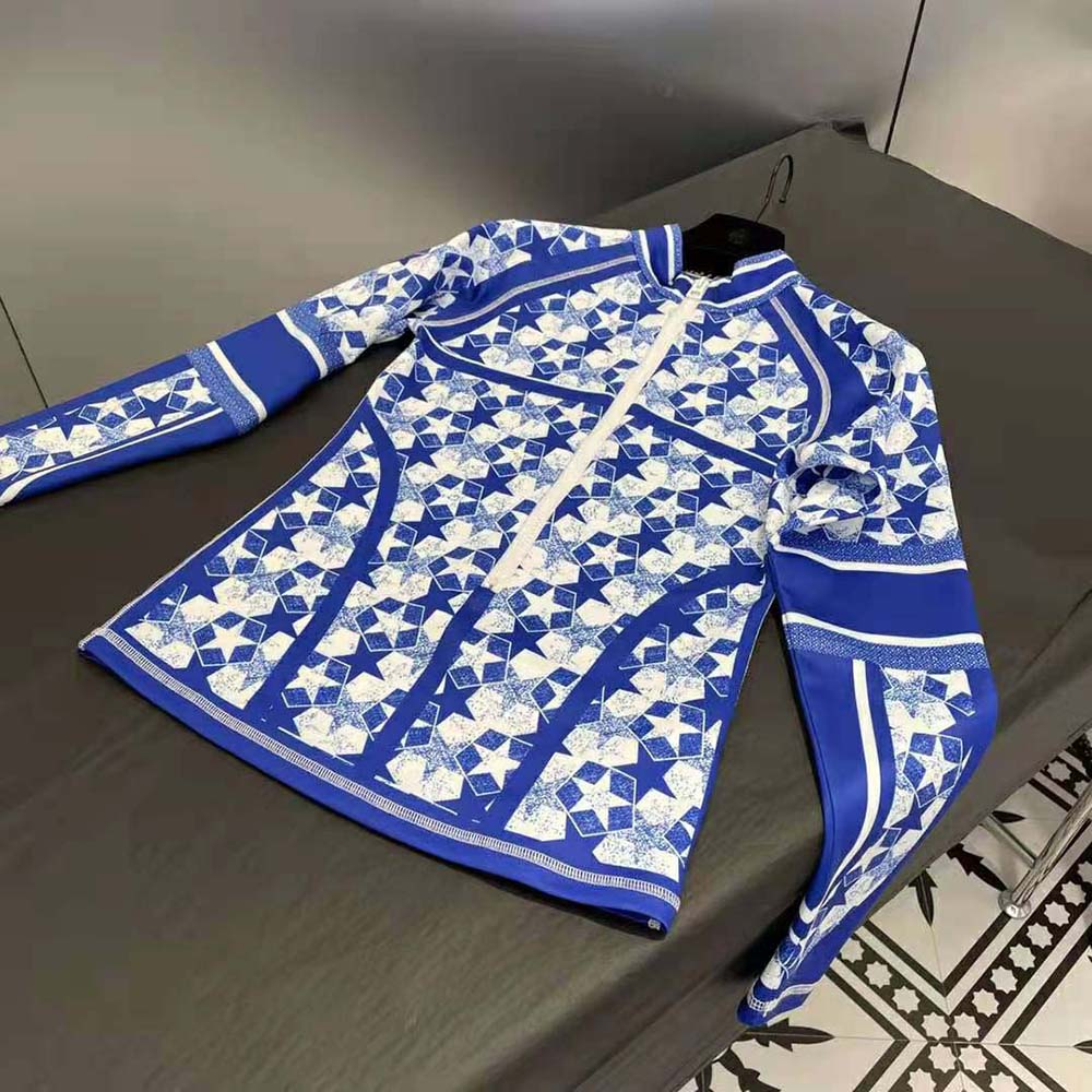 Dior Women Zipped Jacket Fluorescent Blue Dior Étoile Technical Jersey - image 8