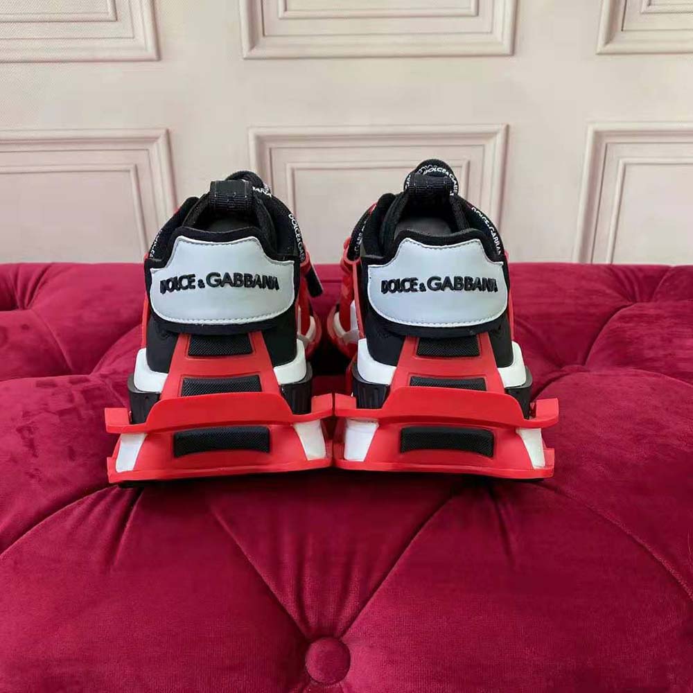 Dolce Gabbana D&G Men Mixed-Material Space Sneakers-Maroon - image 9