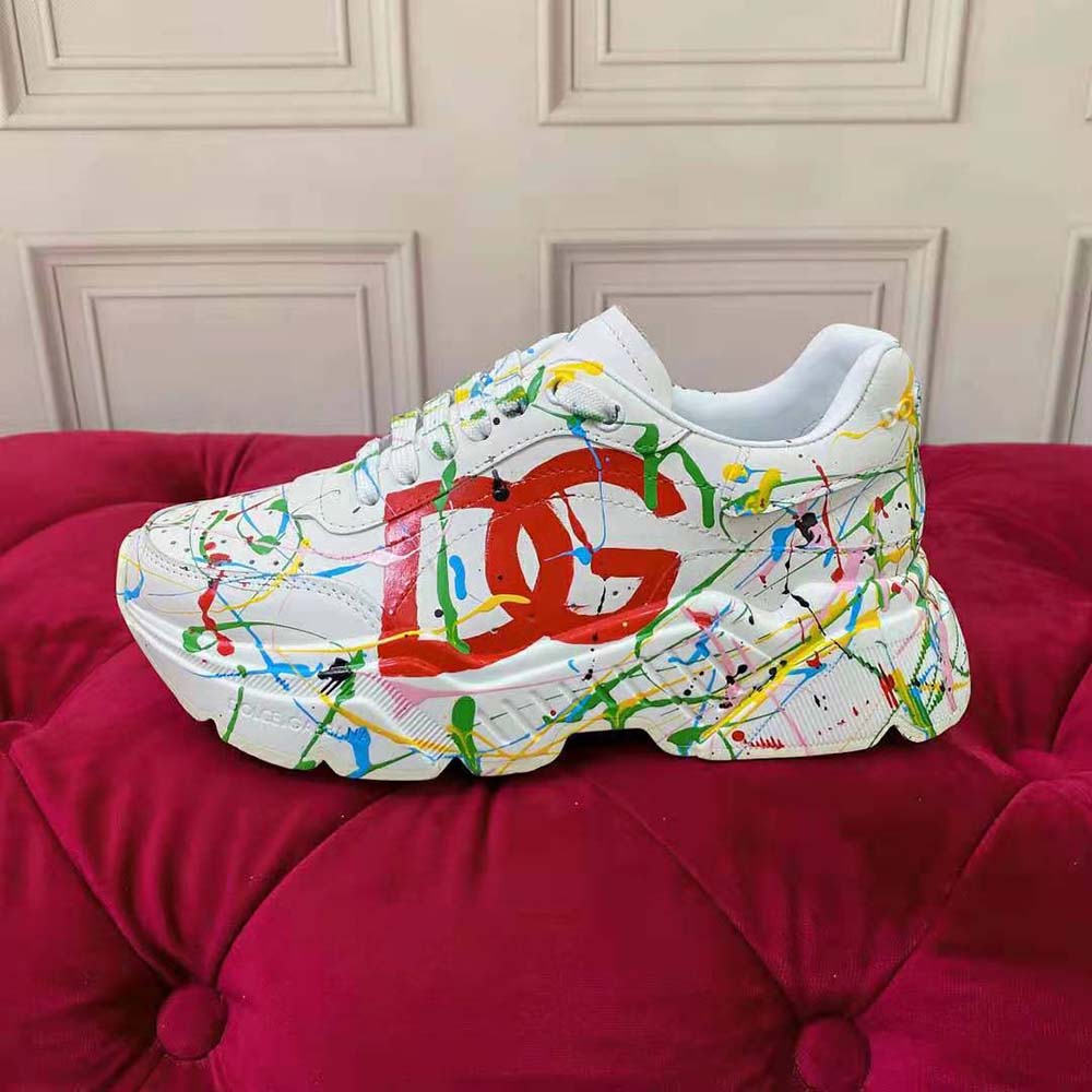 Dolce Gabbana D&G Men Mixed-Materials Daymaster Sneakers-White - image 5