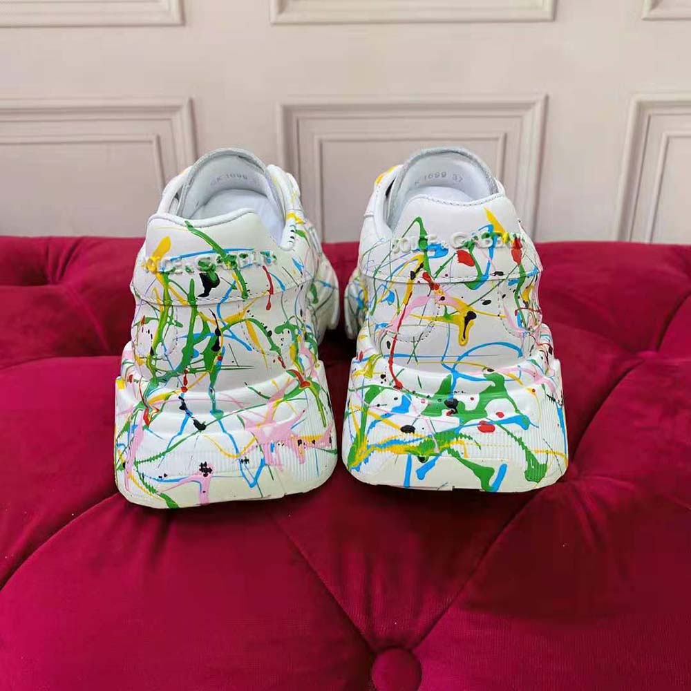 Dolce Gabbana D&G Men Mixed-Materials Daymaster Sneakers-White - image 9