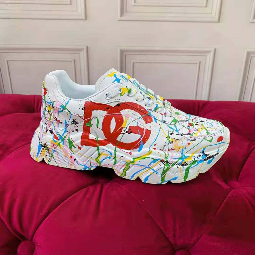 Dolce Gabbana D&G Men Mixed-Materials Daymaster Sneakers-White - image 6