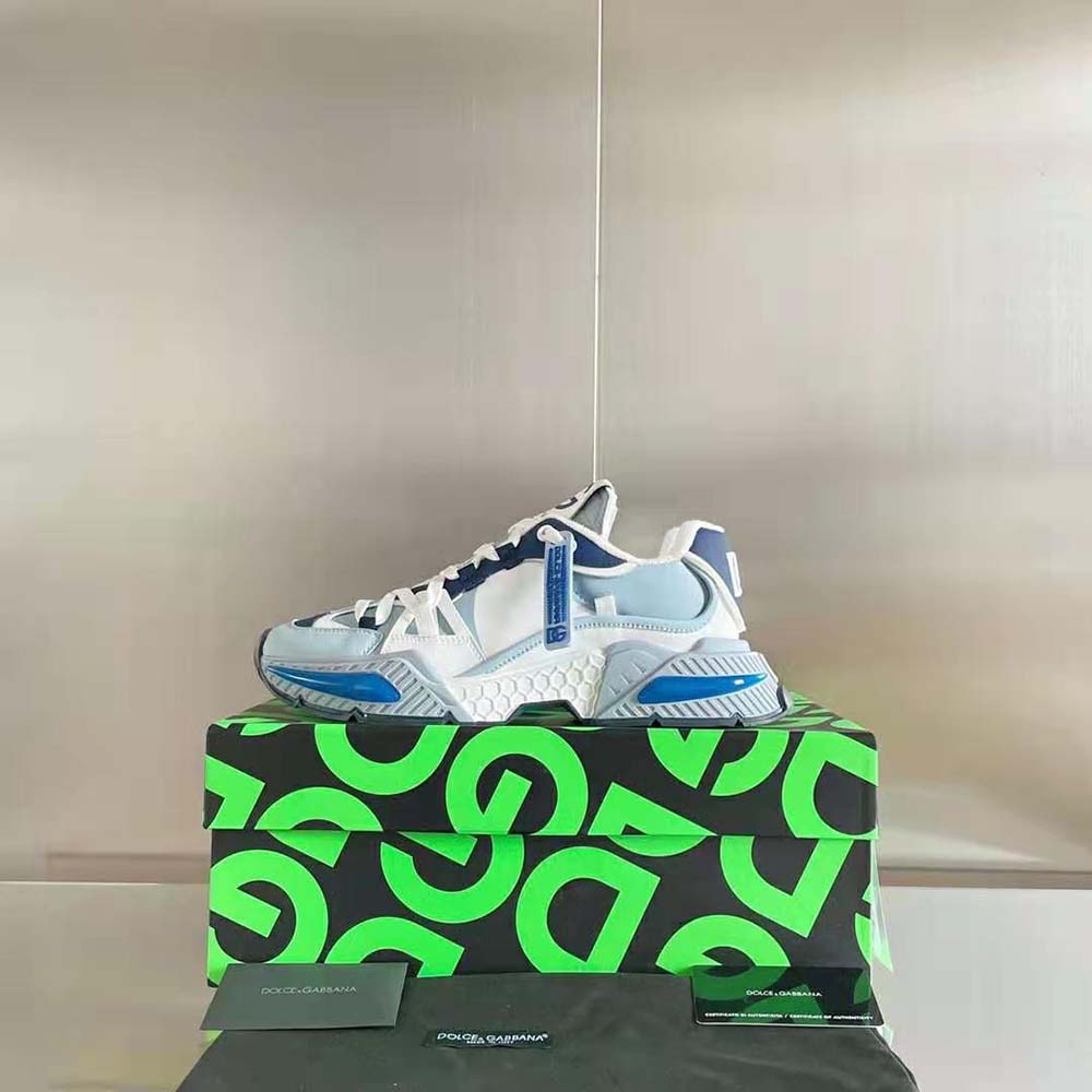 Dolce Gabbana D&G Unisex Mixed-Material Airmaster Sneakers-Blue - image 6