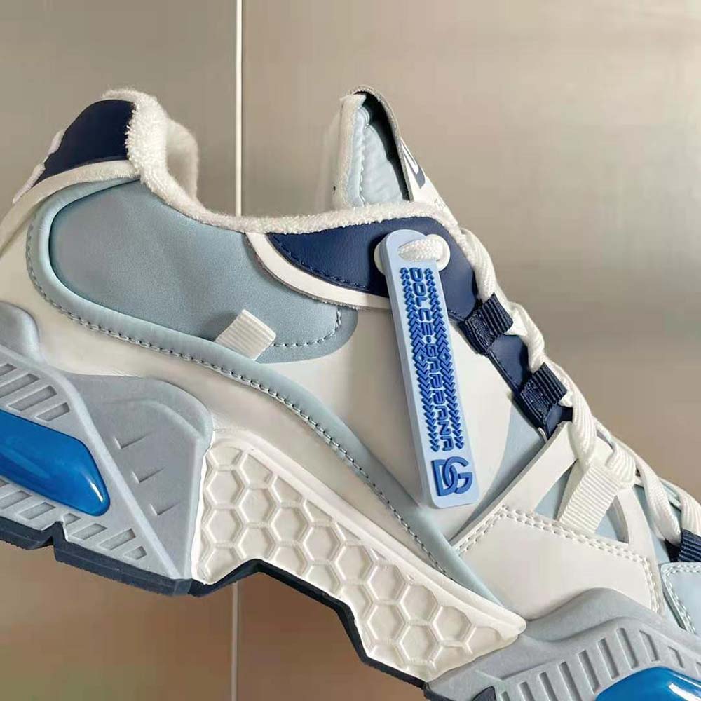 Dolce Gabbana D&G Unisex Mixed-Material Airmaster Sneakers-Blue - image 9