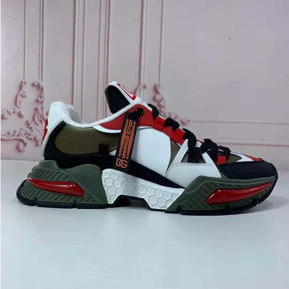 Dolce Gabbana D&G Unisex Mixed-Material Airmaster Sneakers-Dark Green - image 6