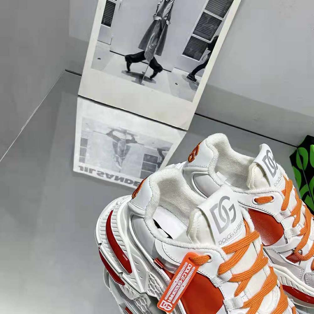 Dolce Gabbana D&G Unisex Mixed-Material Airmaster Sneakers-Orange - image 7