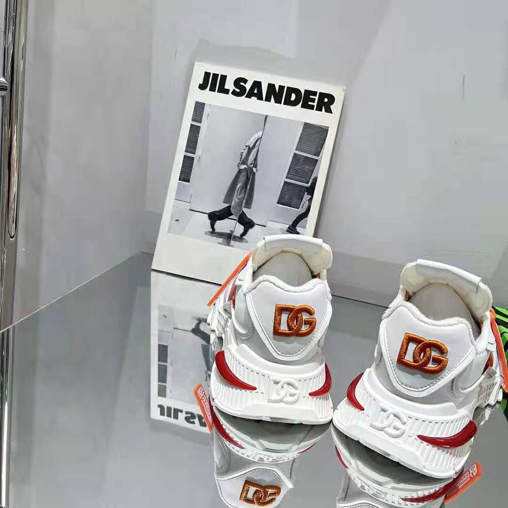 Dolce Gabbana D&G Unisex Mixed-Material Airmaster Sneakers-Orange - image 6