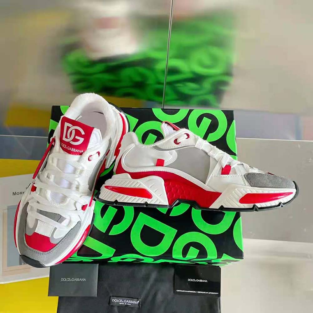 Dolce Gabbana D&G Unisex Mixed-Material Airmaster Sneakers-Red - image 4