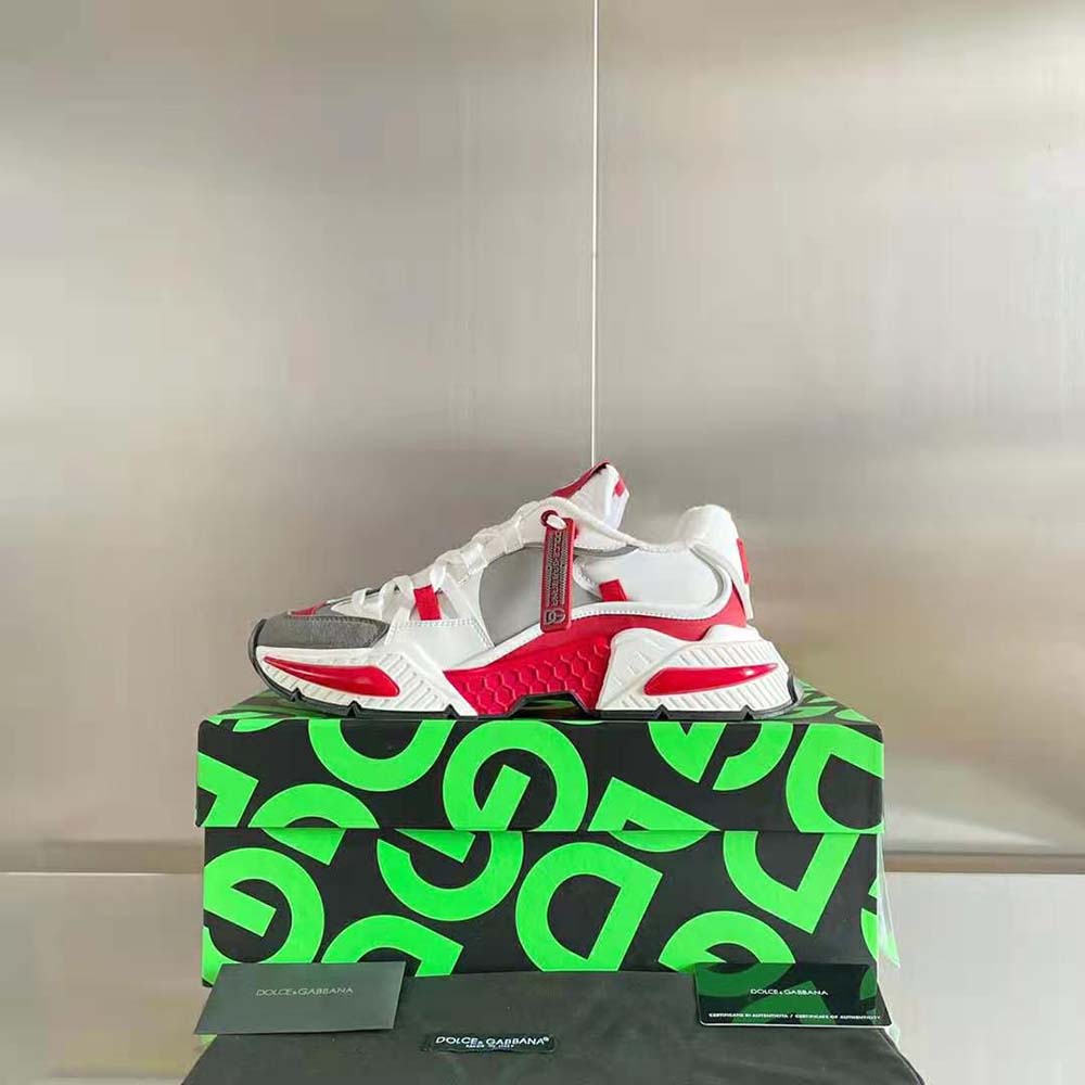 Dolce Gabbana D&G Unisex Mixed-Material Airmaster Sneakers-Red - image 8