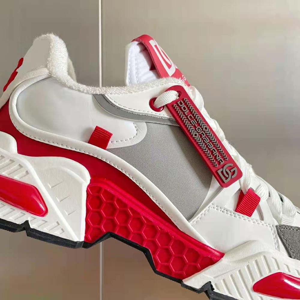 Dolce Gabbana D&G Unisex Mixed-Material Airmaster Sneakers-Red - image 10