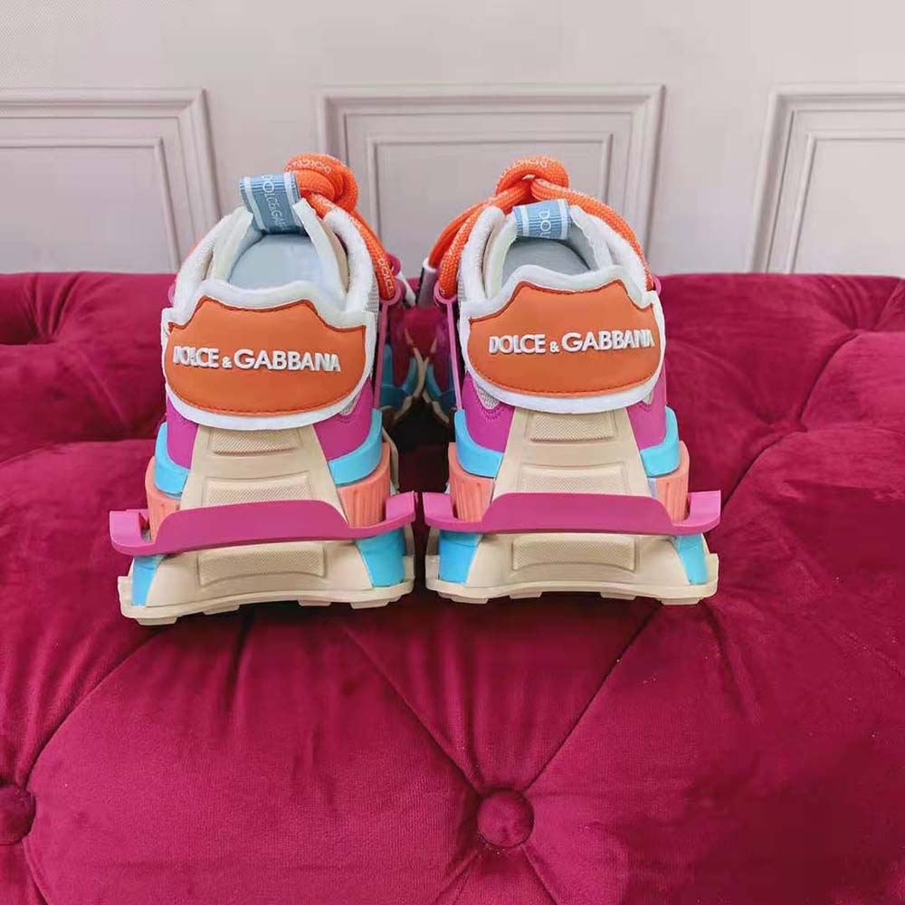 Dolce Gabbana D&G Women Mixed-Material Space Sneakers-Orange - image 6