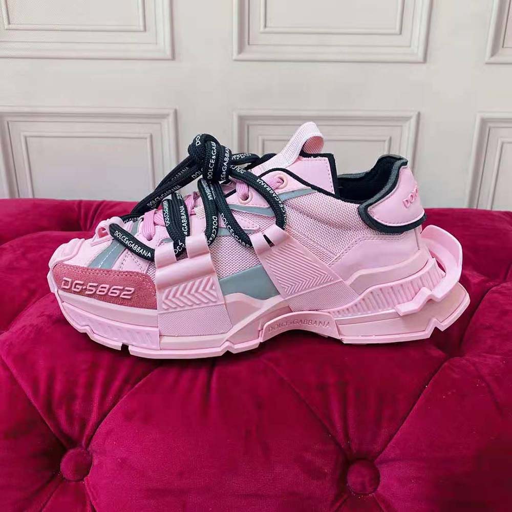 Dolce Gabbana D&G Women Mixed-Material Space Sneakers-Pink - image 9