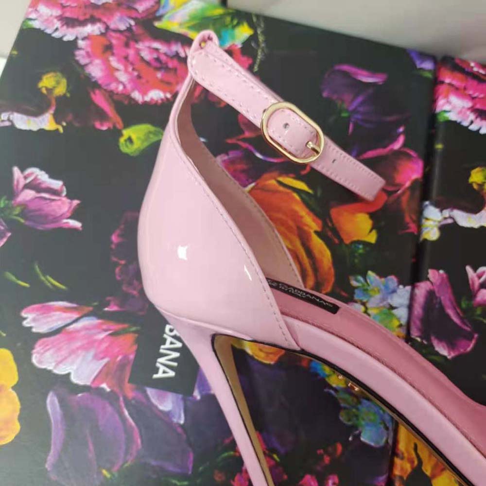 Dolce Gabbana D&G Women Patent Leather Sandals in 105 mm Heel Height-Pink - image 8
