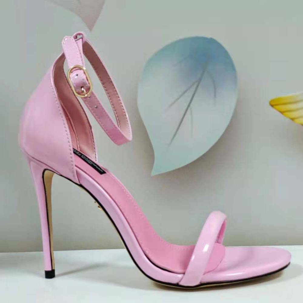 Dolce Gabbana D&G Women Patent Leather Sandals in 105 mm Heel Height-Pink - image 7