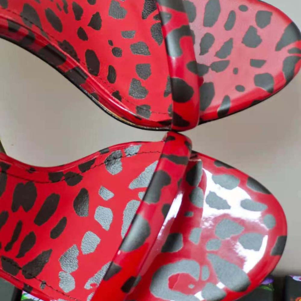 Dolce Gabbana D&G Women Sandals in Red Leopard-Print Patent Leather - image 6