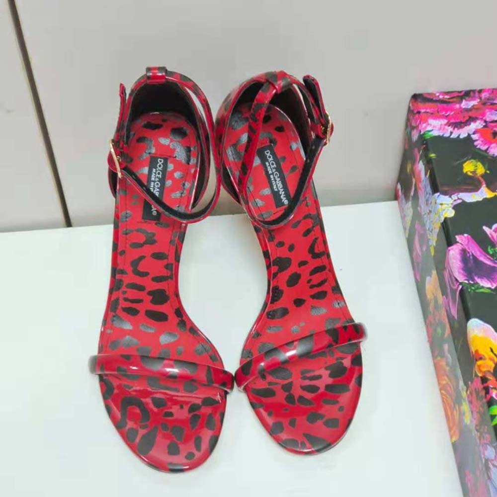 Front angle showing open-toe design of Dolce Gabbana D&G Women Sandals