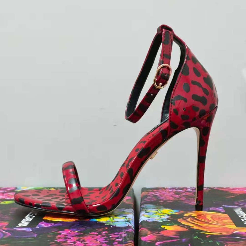 Dolce Gabbana D&G Women Sandals in Red Leopard-Print Patent Leather - image 10
