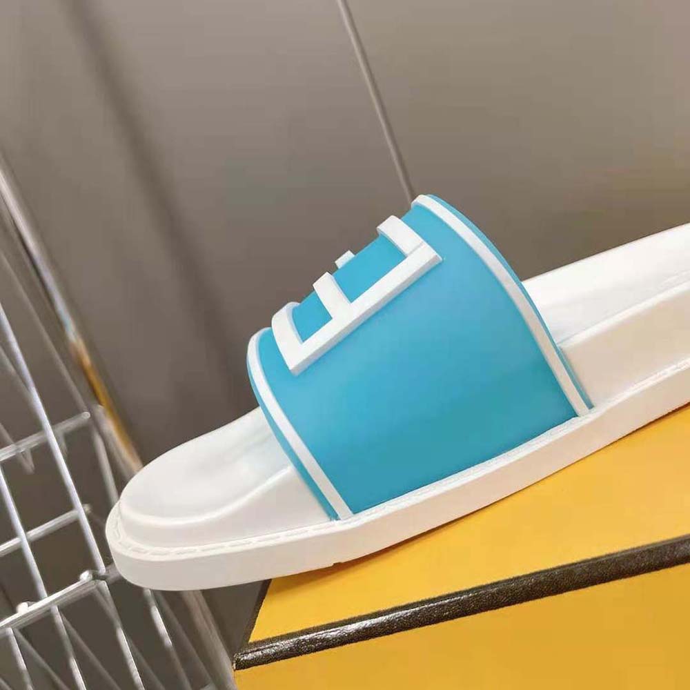 Fendi Men Baguette Slides Light Blue Rubber Slides - image 8