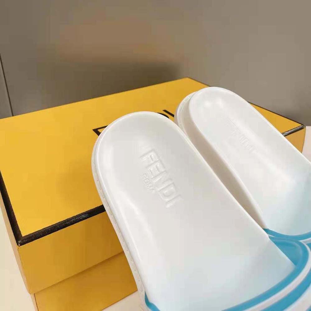 Fendi Men Baguette Slides Light Blue Rubber Slides - image 7