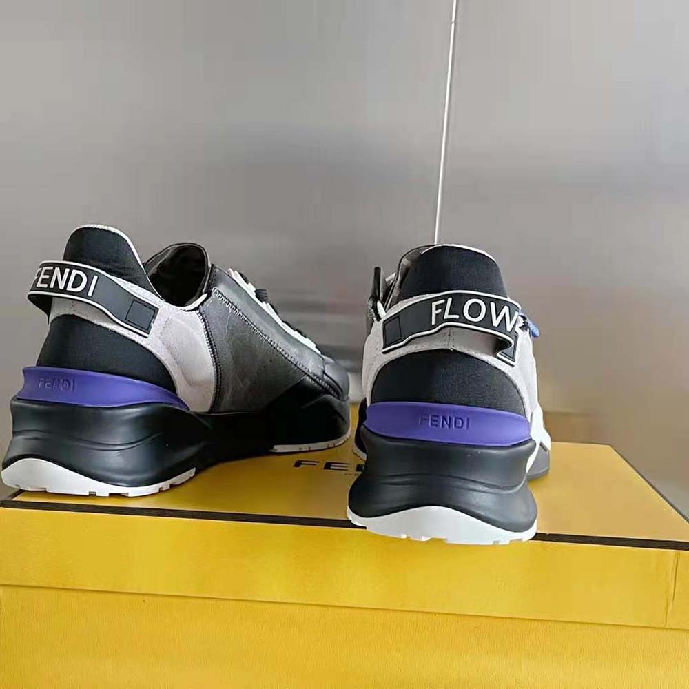 Fendi Men Flow Suede Low-Tops-Navy - image 9