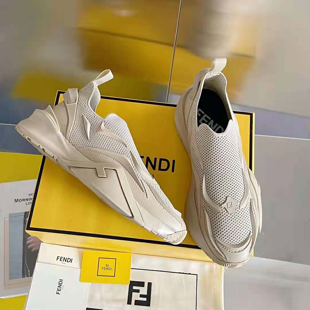 Fendi Unisex Flow Beige Mesh Running Sneakers - image 5