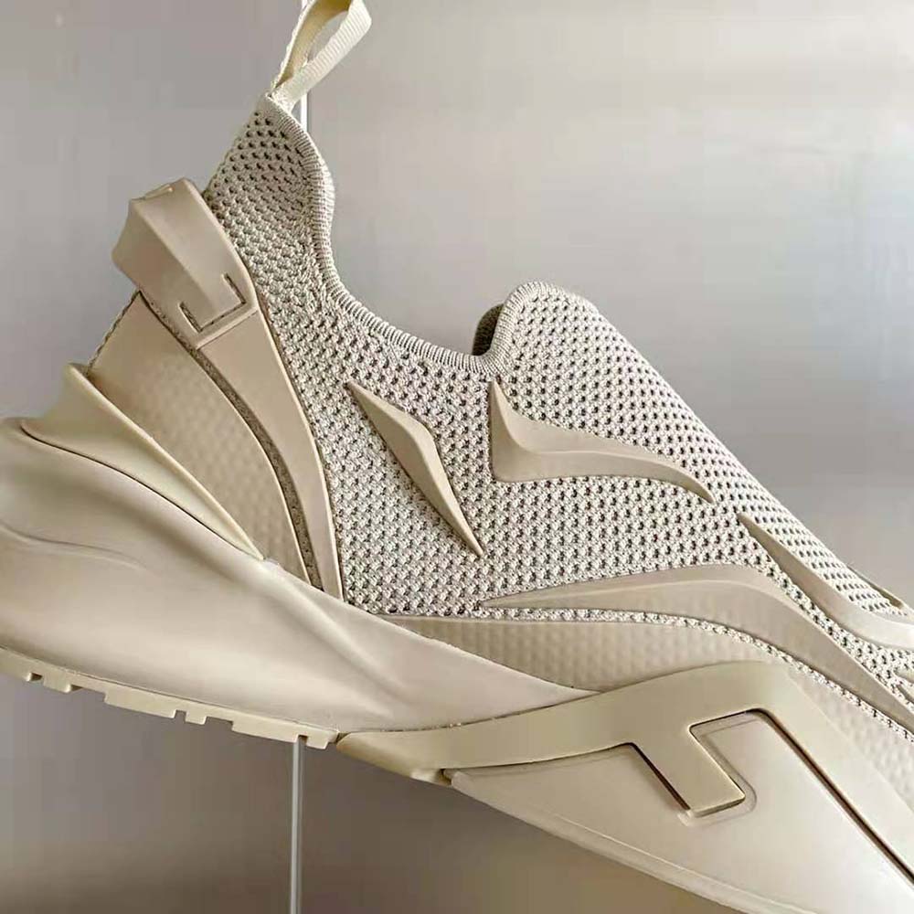 Fendi Unisex Flow Beige Mesh Running Sneakers - image 9