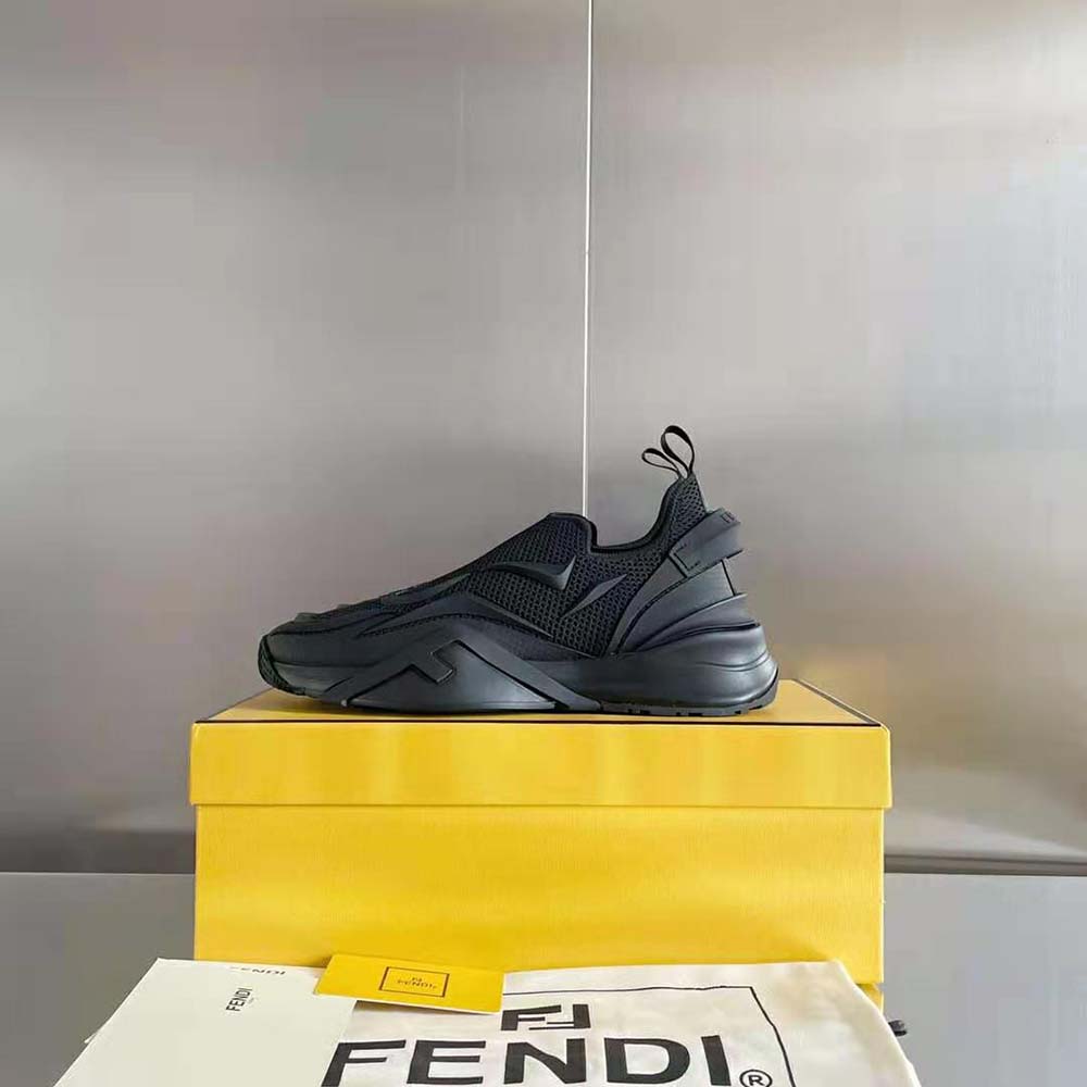 Fendi Unisex Flow Black Mesh Running Sneakers - image 10