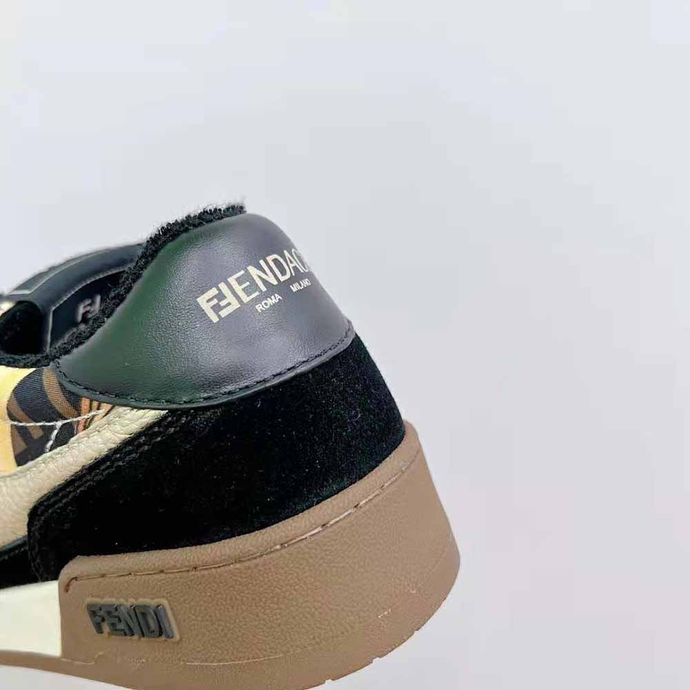 Fendi Unisex Match Fendace Black Suede Low-Tops - image 8