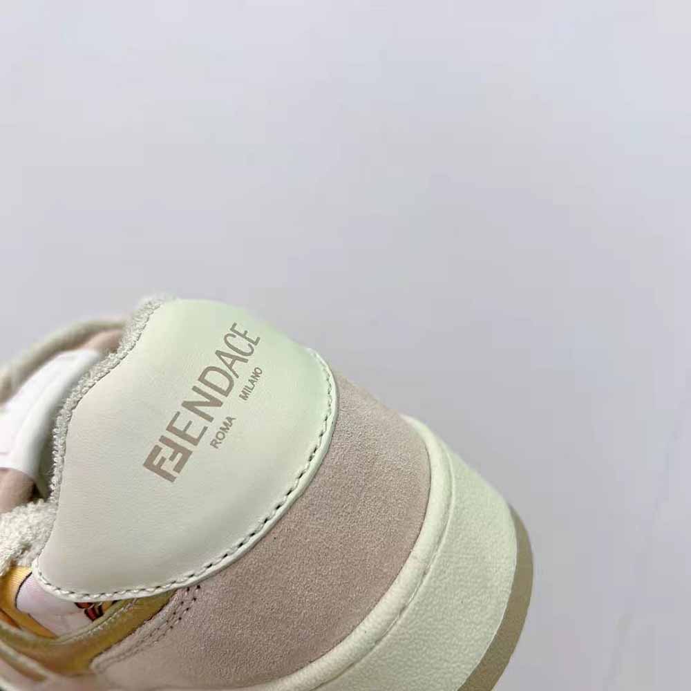 Fendi Unisex Match Fendace Printed Pink Satin Low-Tops - image 9