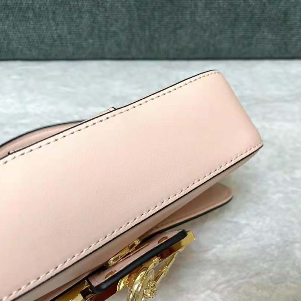 Fendi Women Brooch Mini Baguette Fendace Pink Leather Bag - image 5