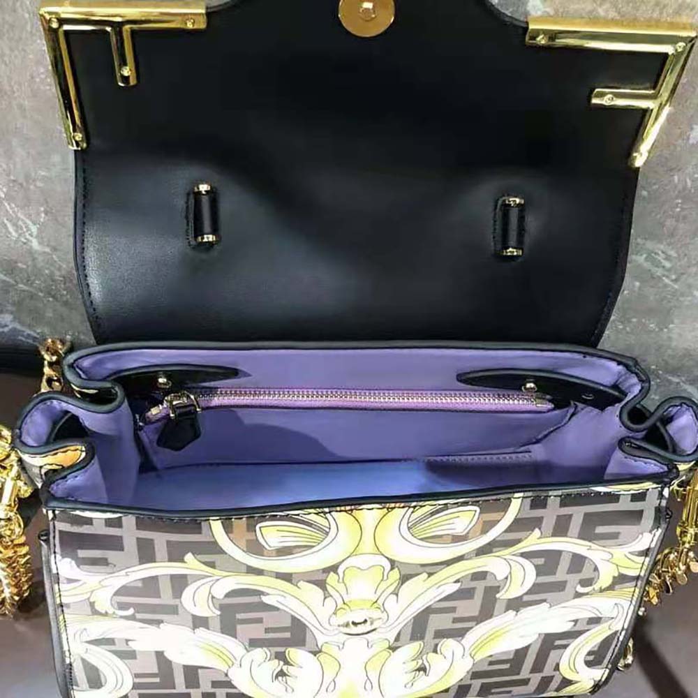 Fendi Women Fendace La Medusa Medium Handbag-Black - image 7