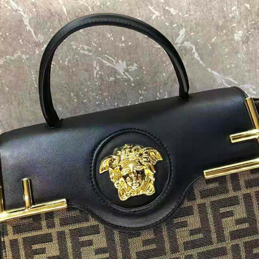 Fendi Women Fendace La Medusa Medium Handbag-Brown - image 7